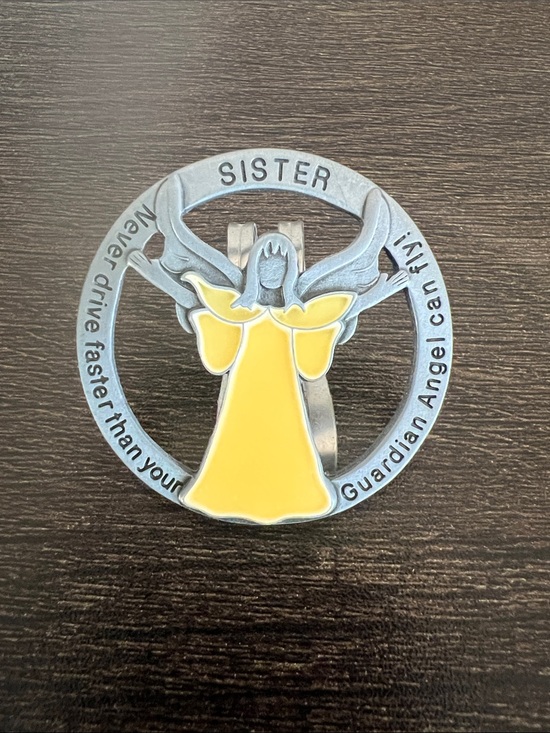 Other - Sister Guardian Angel Yellow Enamel Clip